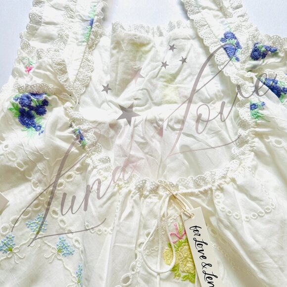 FOR LOVE & LEMONS Andrea Embroidered Mini Floral Dress NWT - Picture 9 of 11